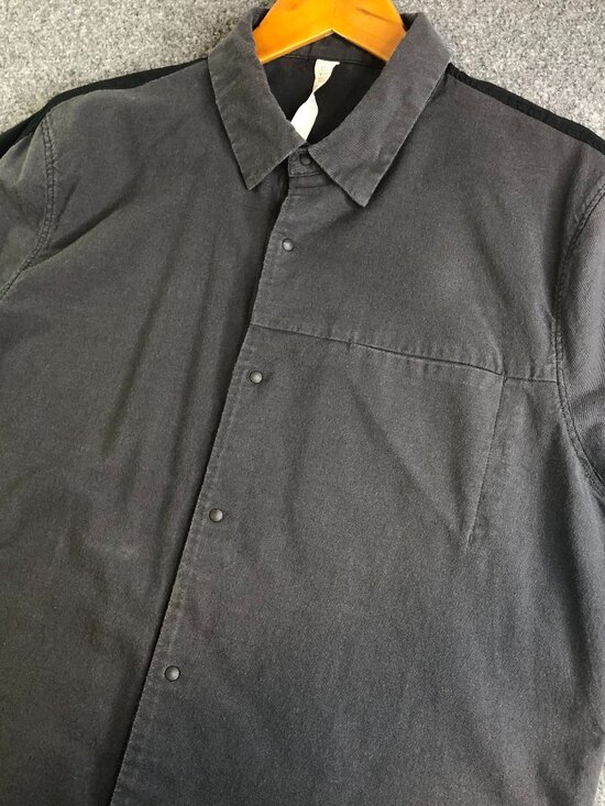lululemon athletica Other - Lululemon Polo Shirt Mens Large Gray Black Pocket Full Snap Performance Bowling
